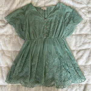 Seafoam Green Lace Top